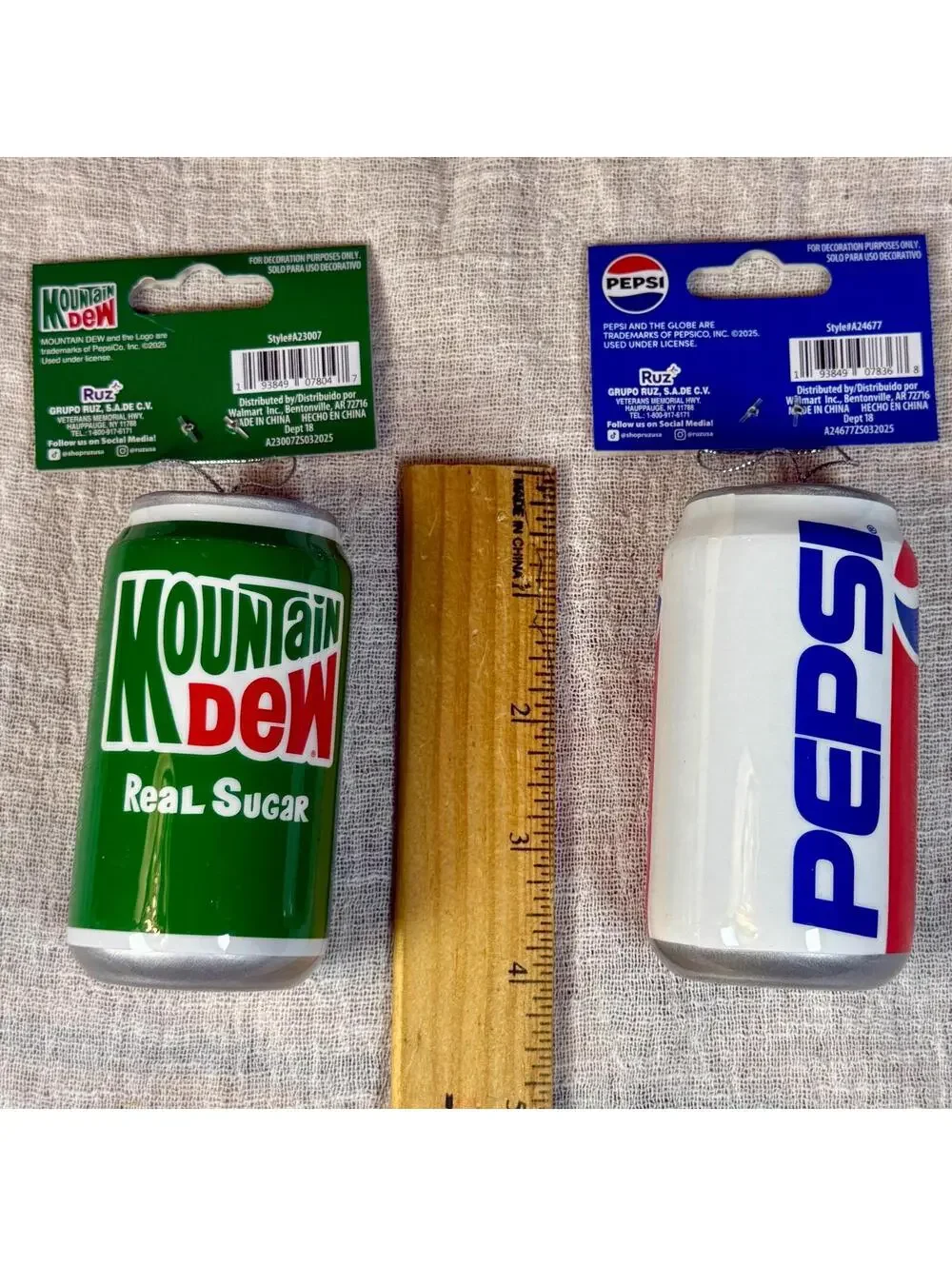 Pepsi or Mountain Dew Christmas Ornament - Your Choice
